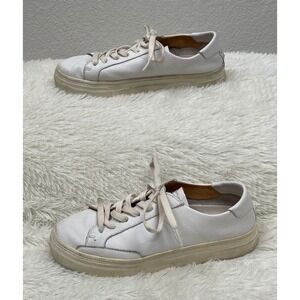 Soludos Shoes Ibiza Sneakers Womens 8.5 White Leather‎ Classic Casual Platform